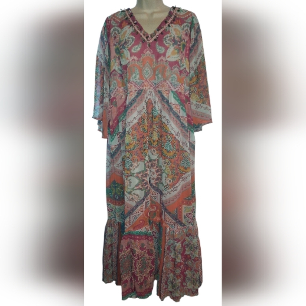 Elegant Paisley Maxi Dress
